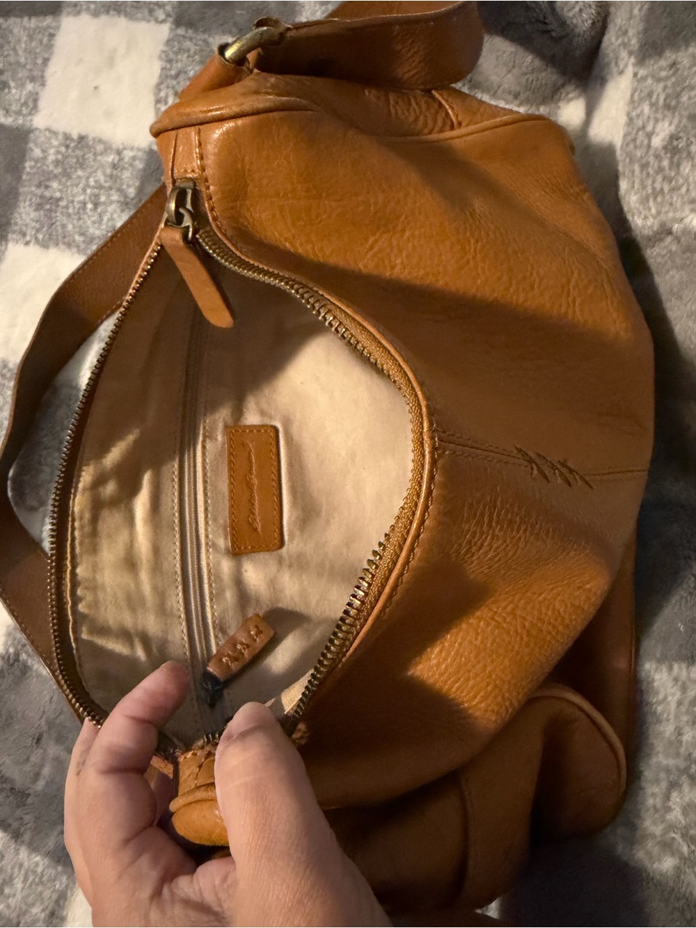 Eddie Bauer Cognac Leather Shoulder Bag